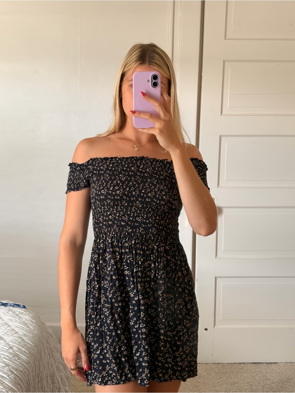 Brandy Melville floral off shoulder dress